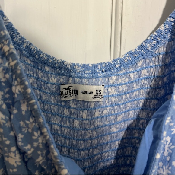 hollister blue floral midi dress with slit - Picture 4 of 4